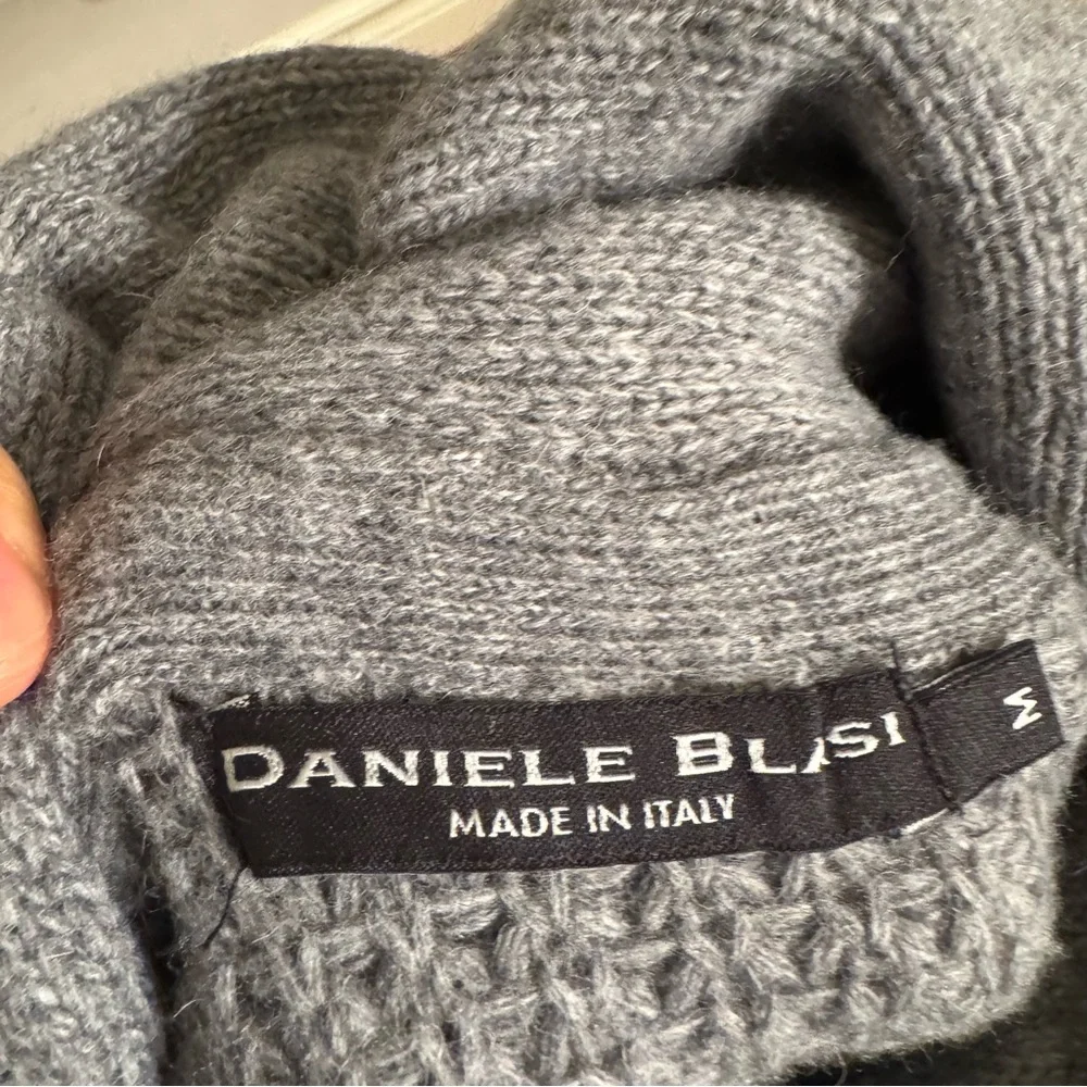 Daniele Blasi Men's‎ Gray Wool Blend Shawl Collar Knit Pull Over Sweater Size M